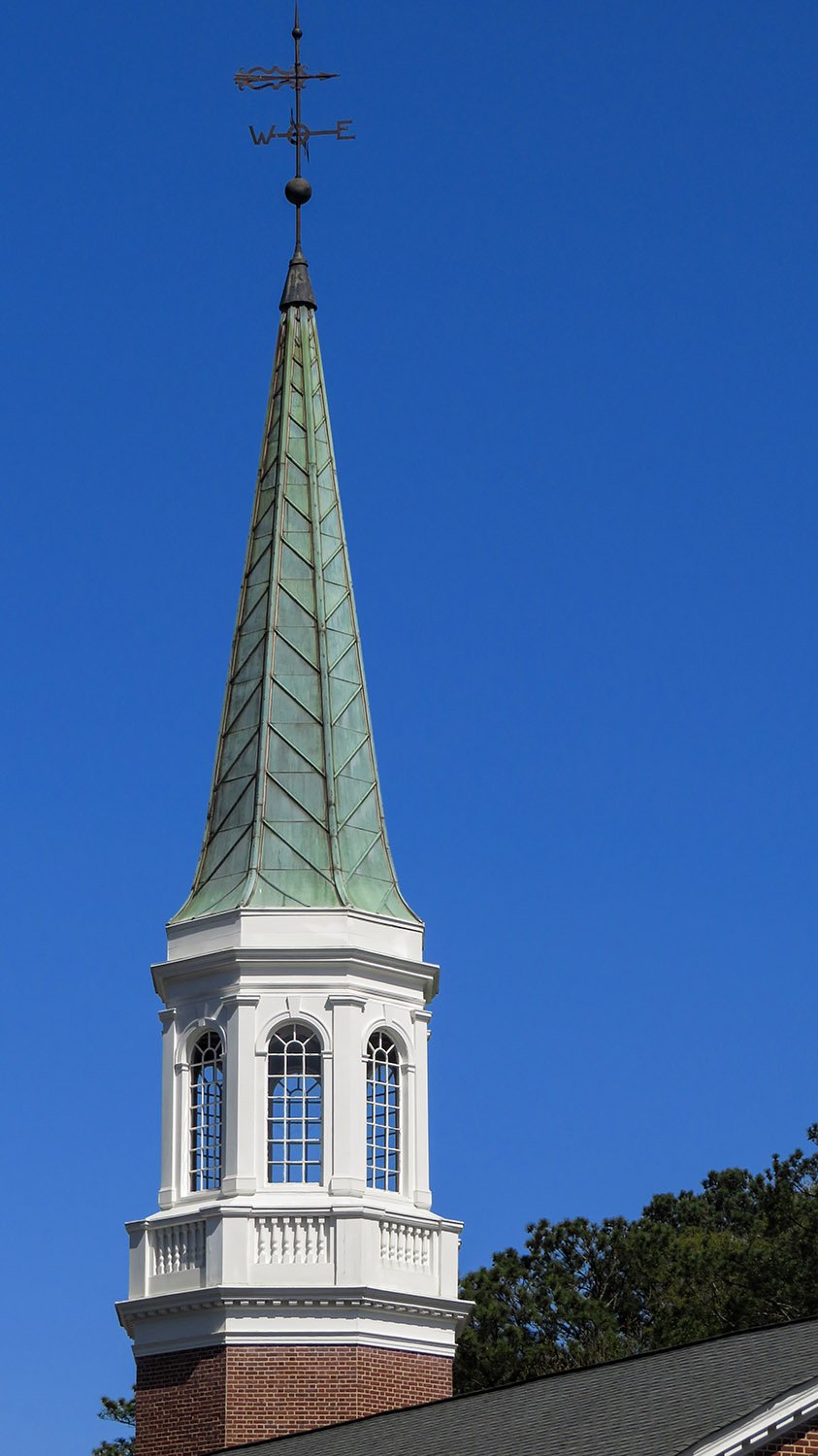 Steeple of First Christian Church. Decatur, Georgia