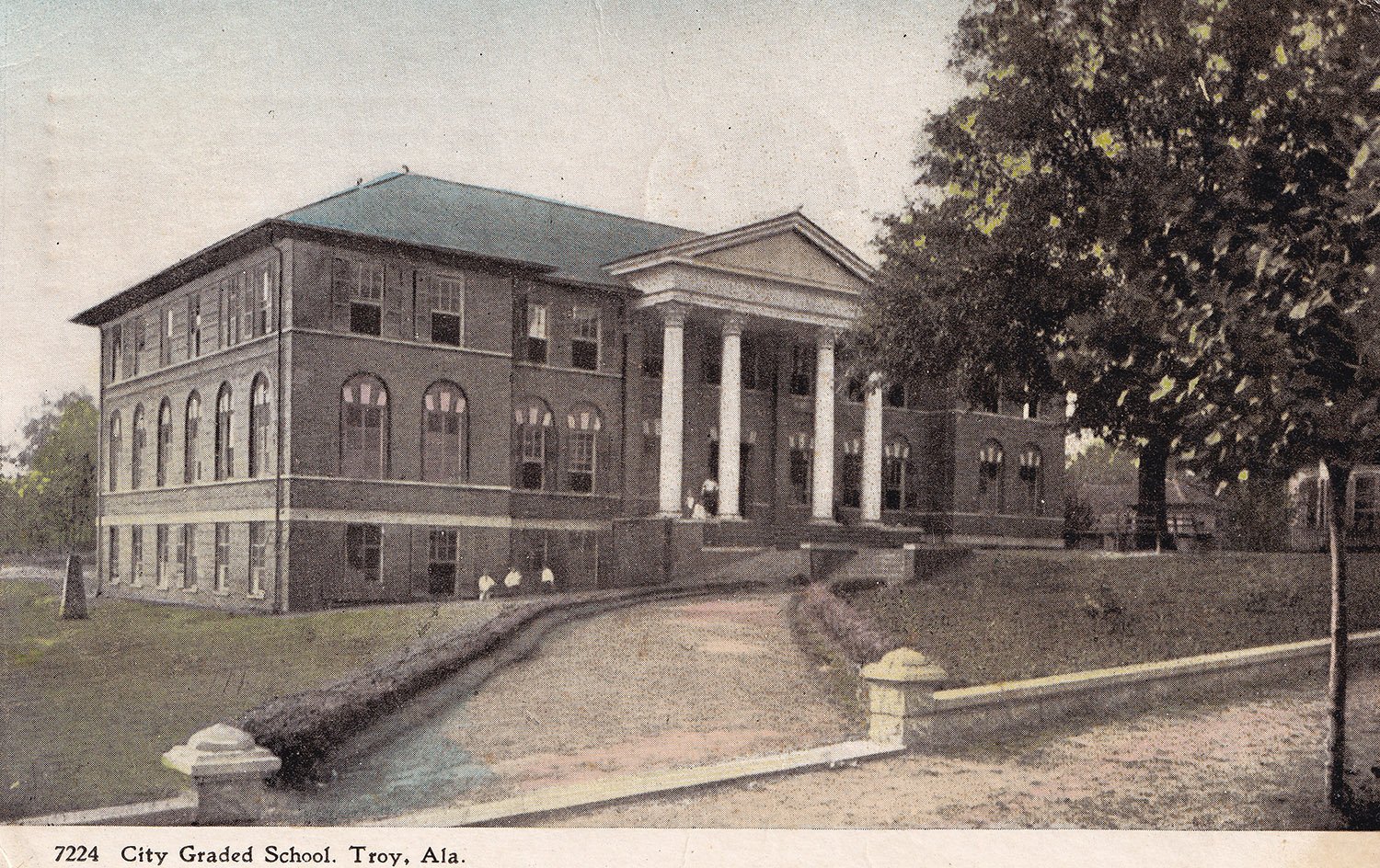 Postcard view of Graded School (1904), Troy, Alabama
