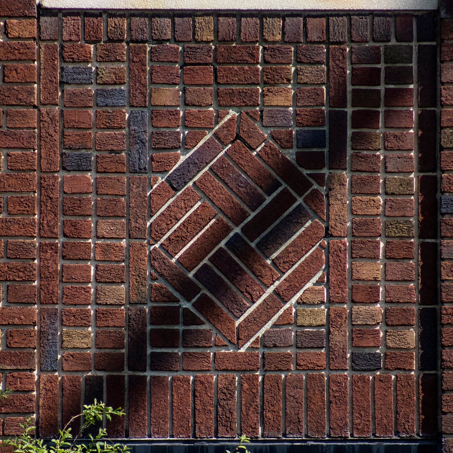 Brick spandrel on the facade of the Greensboro Coca-Cola Bottling Company, Greensboro, North Carolina