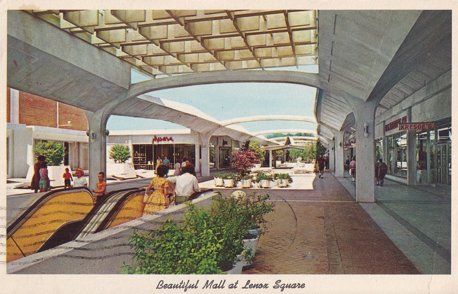Postcard view of Lenox Square (1959), Atlanta