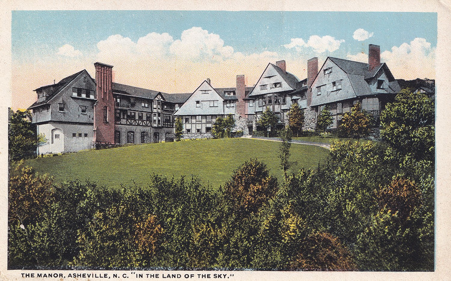 Postcard view of the Manor Inn (1898), Albermarle Park, Asheville, North Carolina