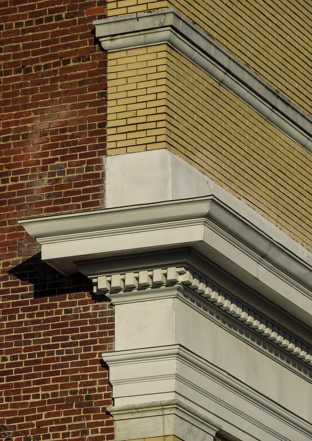 Cornice on the south facade of the Capitol View Masonic Temple
