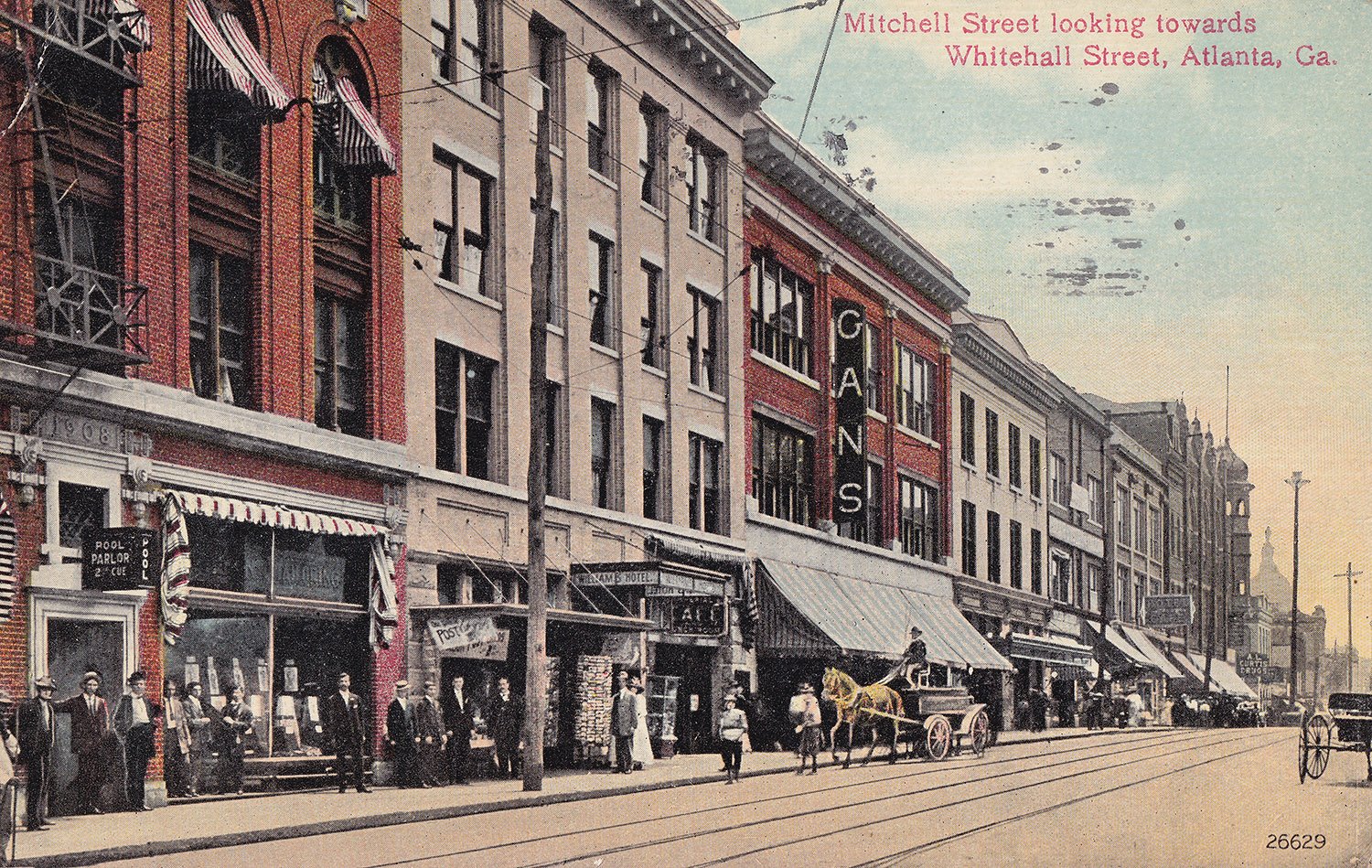 Postcard view of Mitchell Street, Atlanta