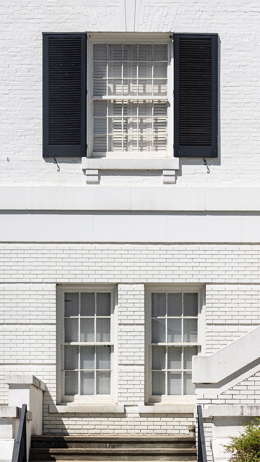 Windows on the south elevation of the Second Ponce de Leon Baptist Church