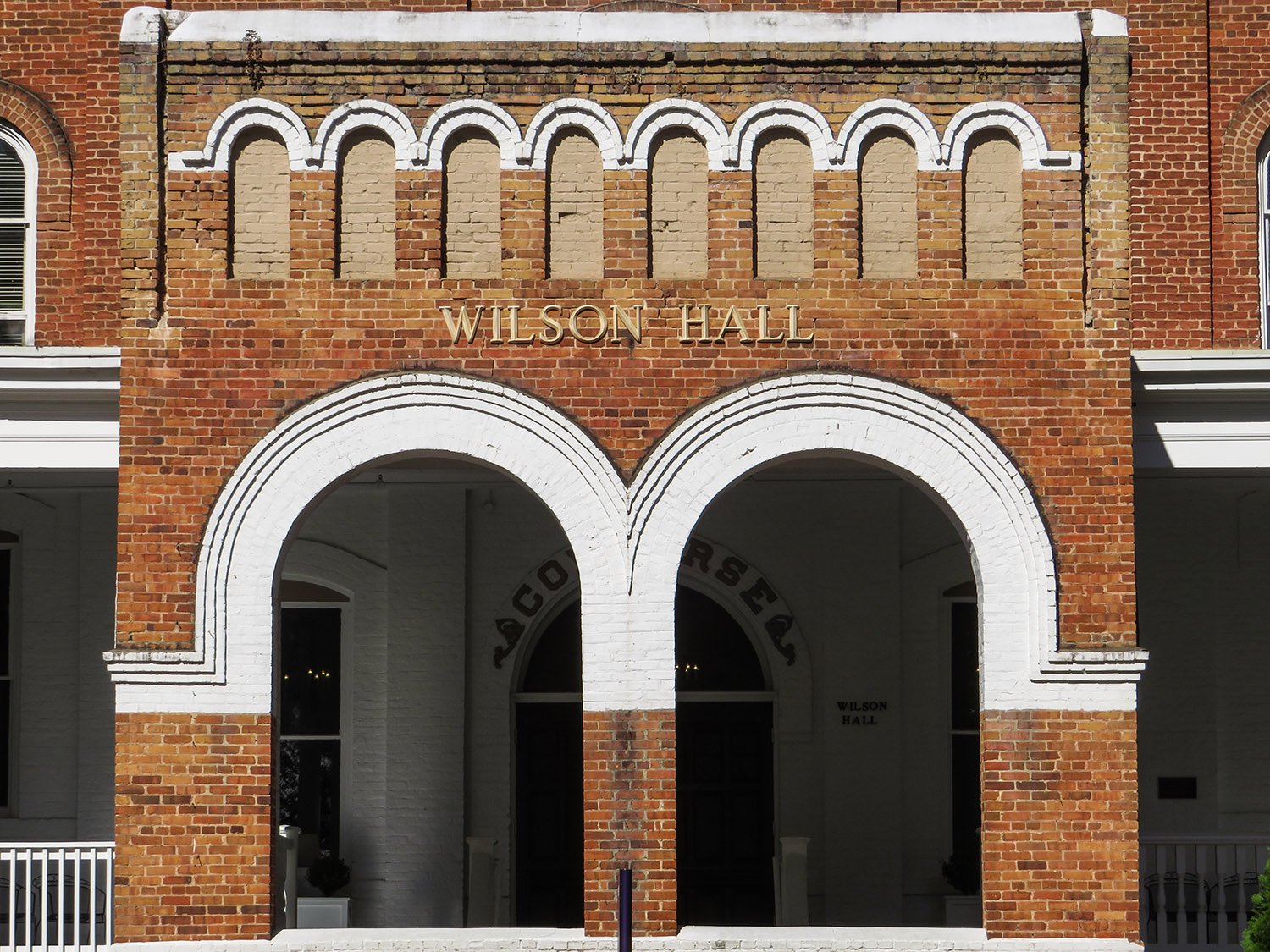 Entrance portico at Wilson Hall, Spartanburg, South Carolina