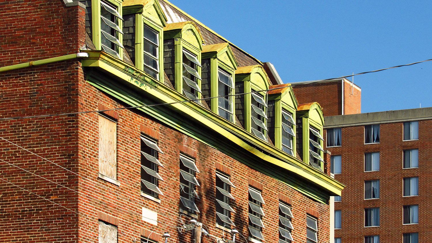 Looking at the dormer windows on Butler Street YMCA, Atlanta
