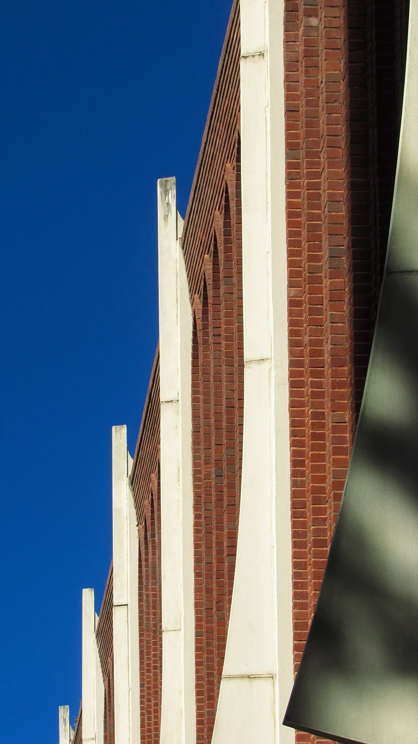 Looking across the south facade of the Dana Fine Arts Center