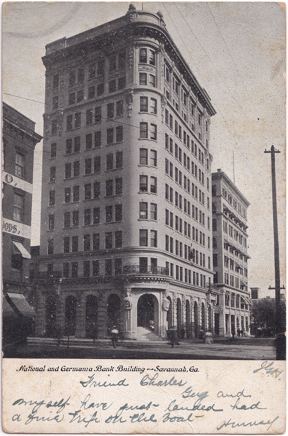 Postcard view of Germania Bank (1904), Savannah, Georgia