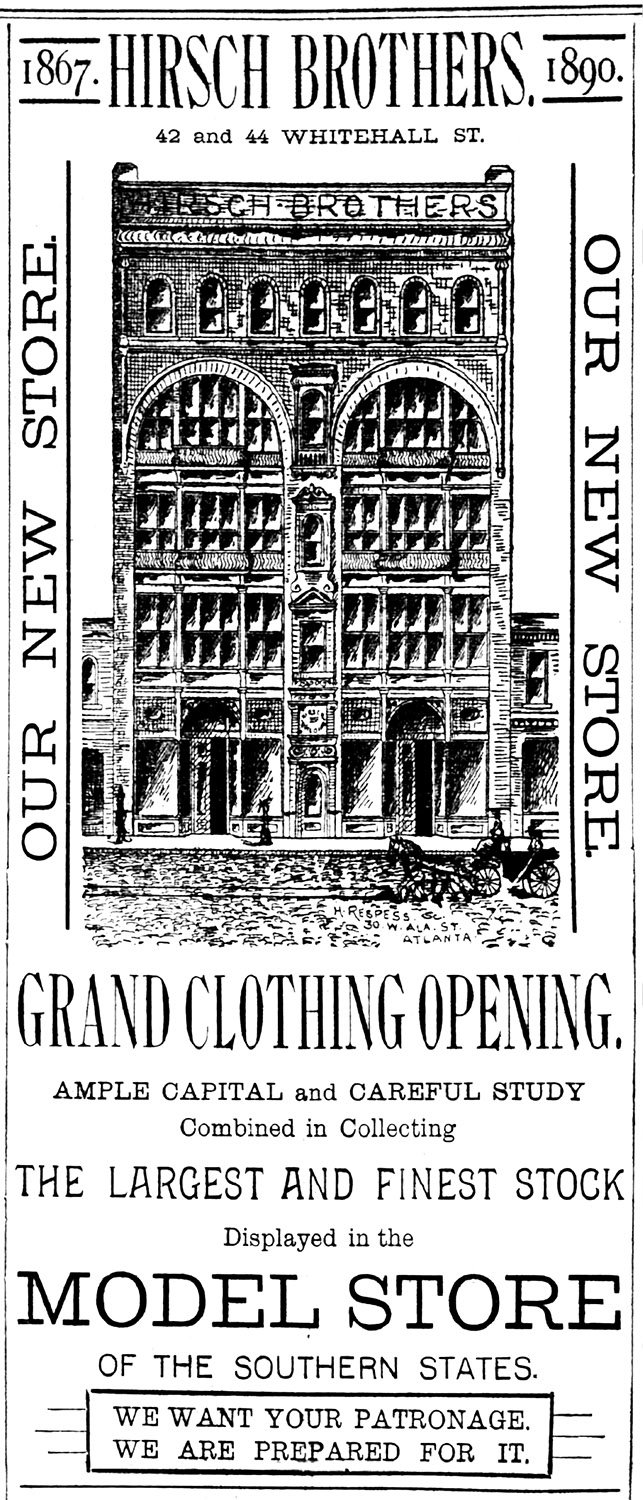 Hirsch Brothers opening day advertisement
