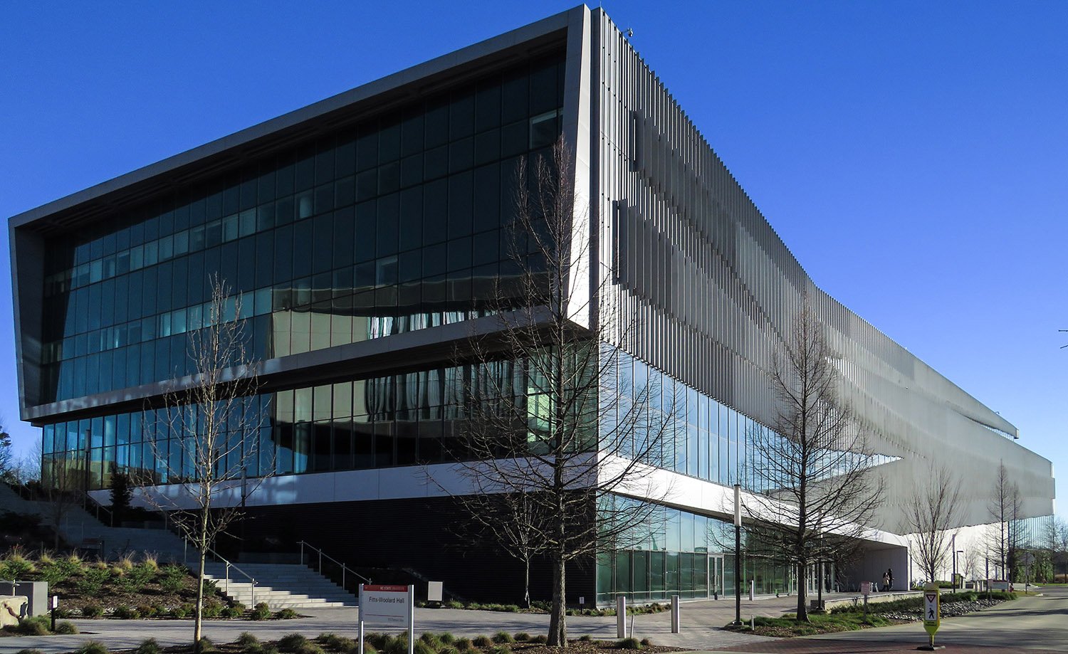 Looking at the James B. Hunt, Jr. Library from the northwest