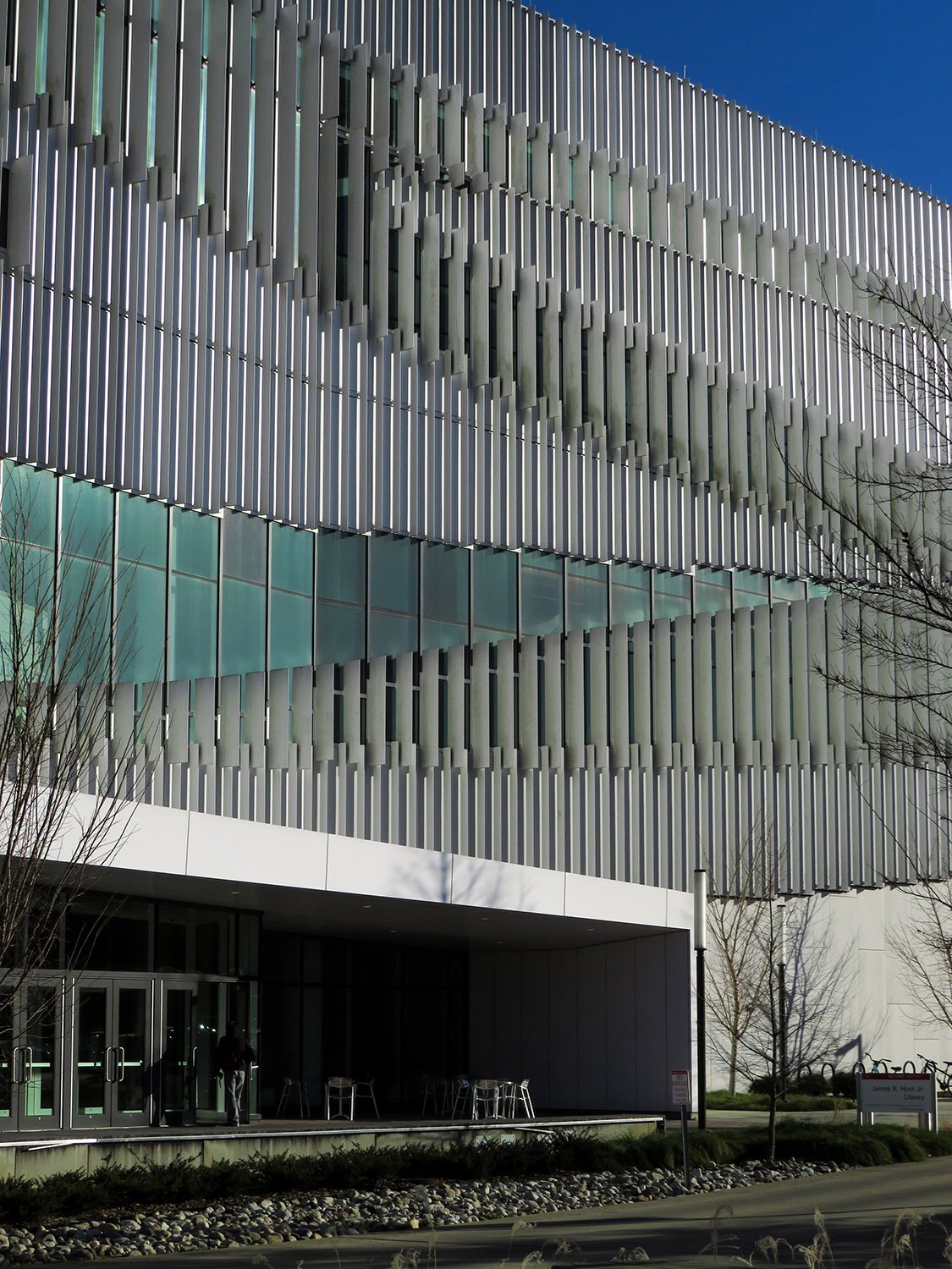 Entrance of the James B. Hunt, Jr. Library, Raleigh, North Carolina