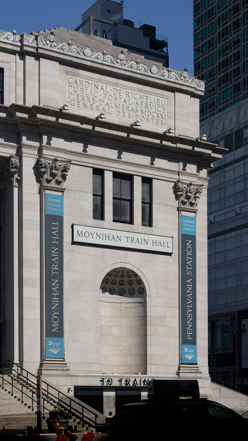 Looking at the northeast corner of the United States Post Office, New York