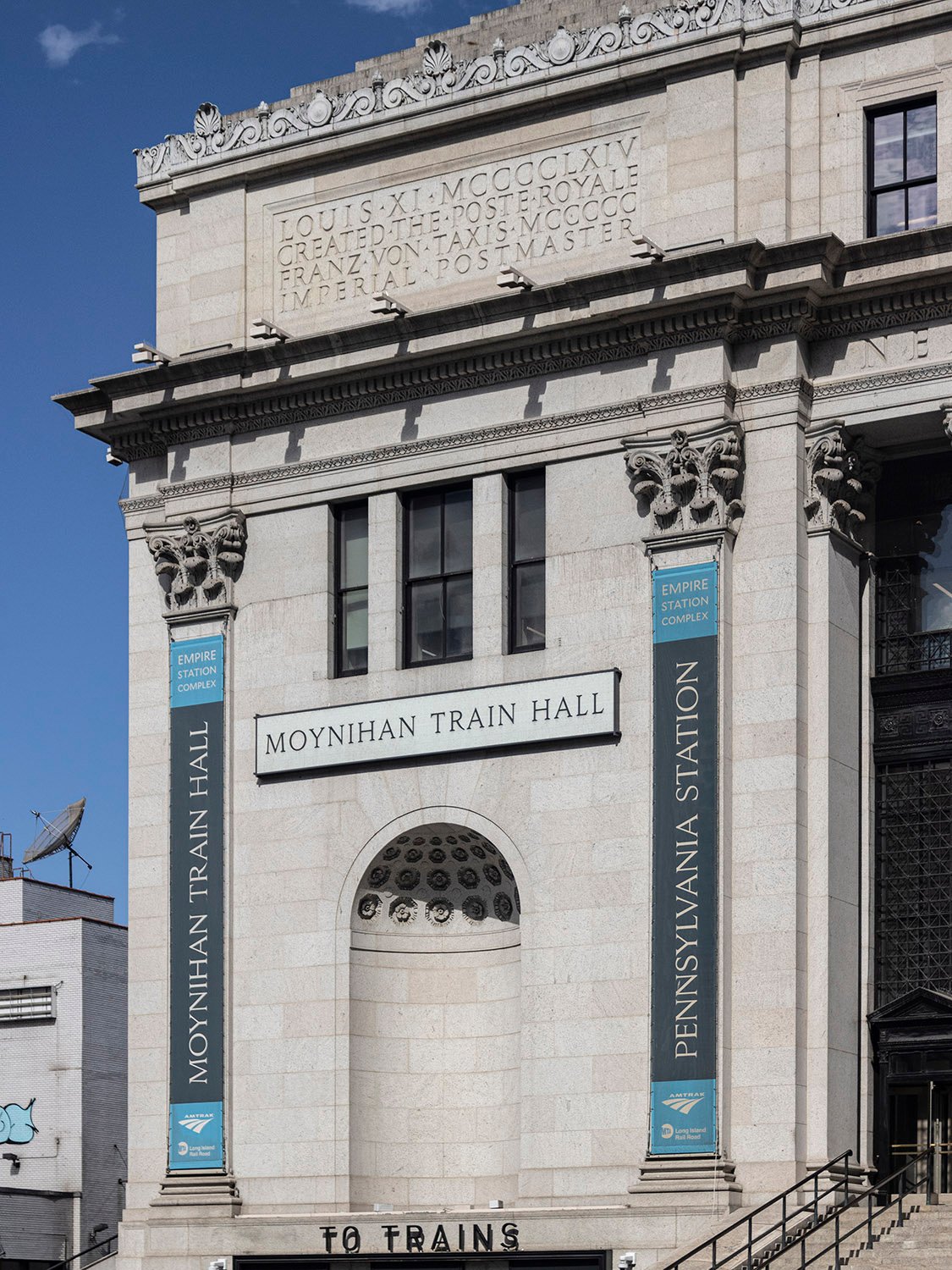Looking at the northeast corner of the United States Post Office, New York