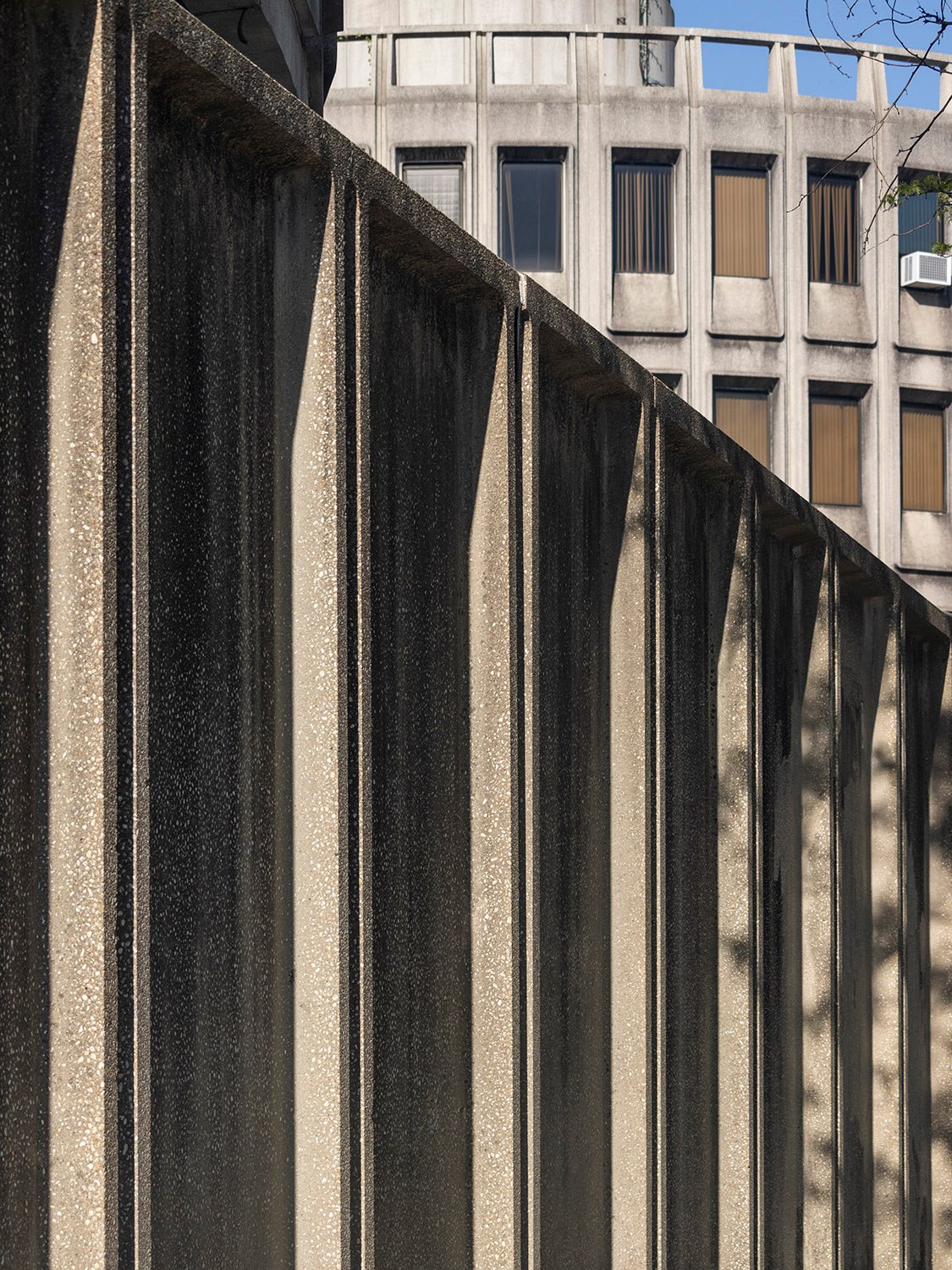 Concrete wall outside the Police Administration Building, Philadelphia