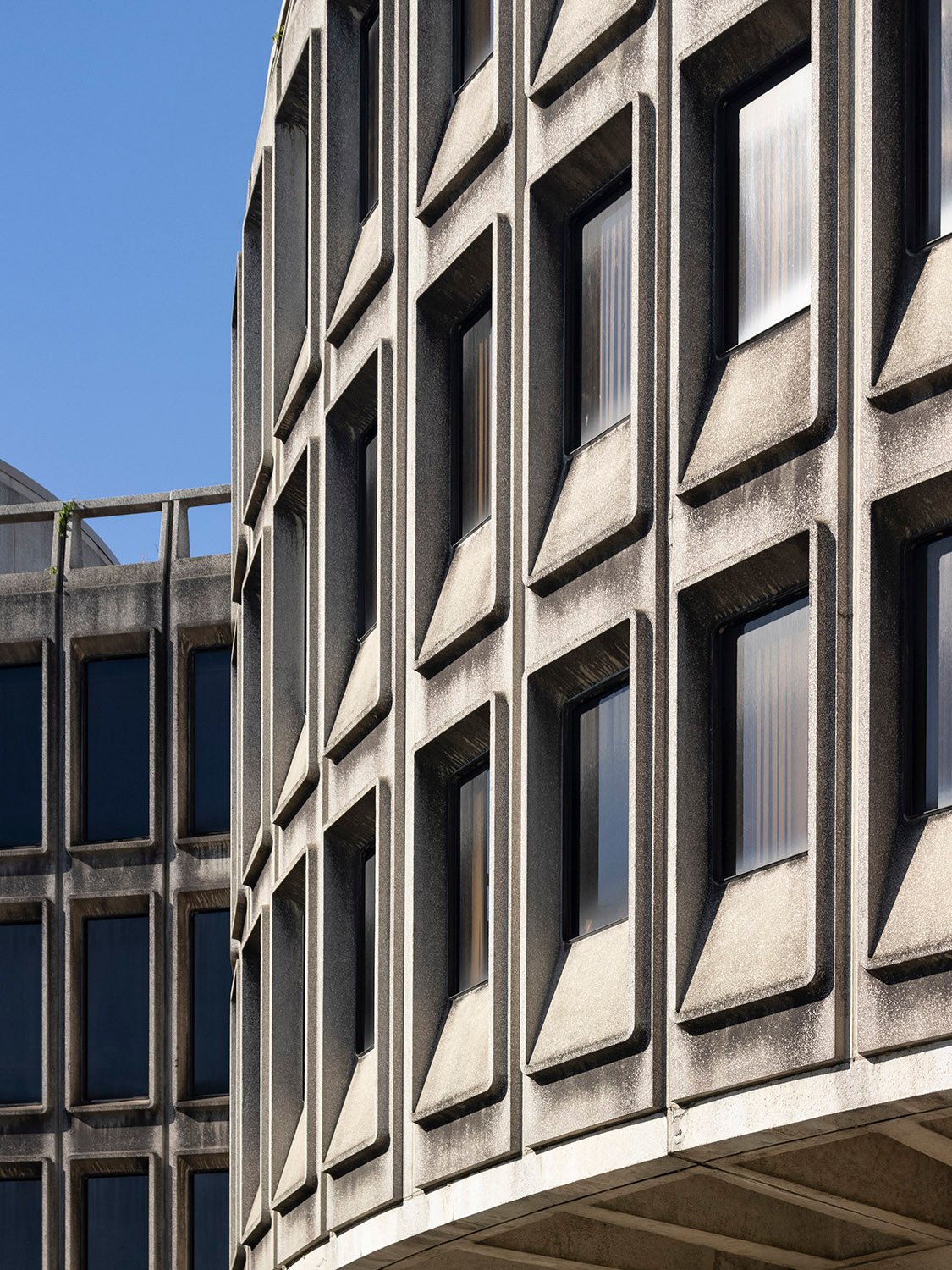 Windows on the west wing of the Police Administration Building, Philadelphia