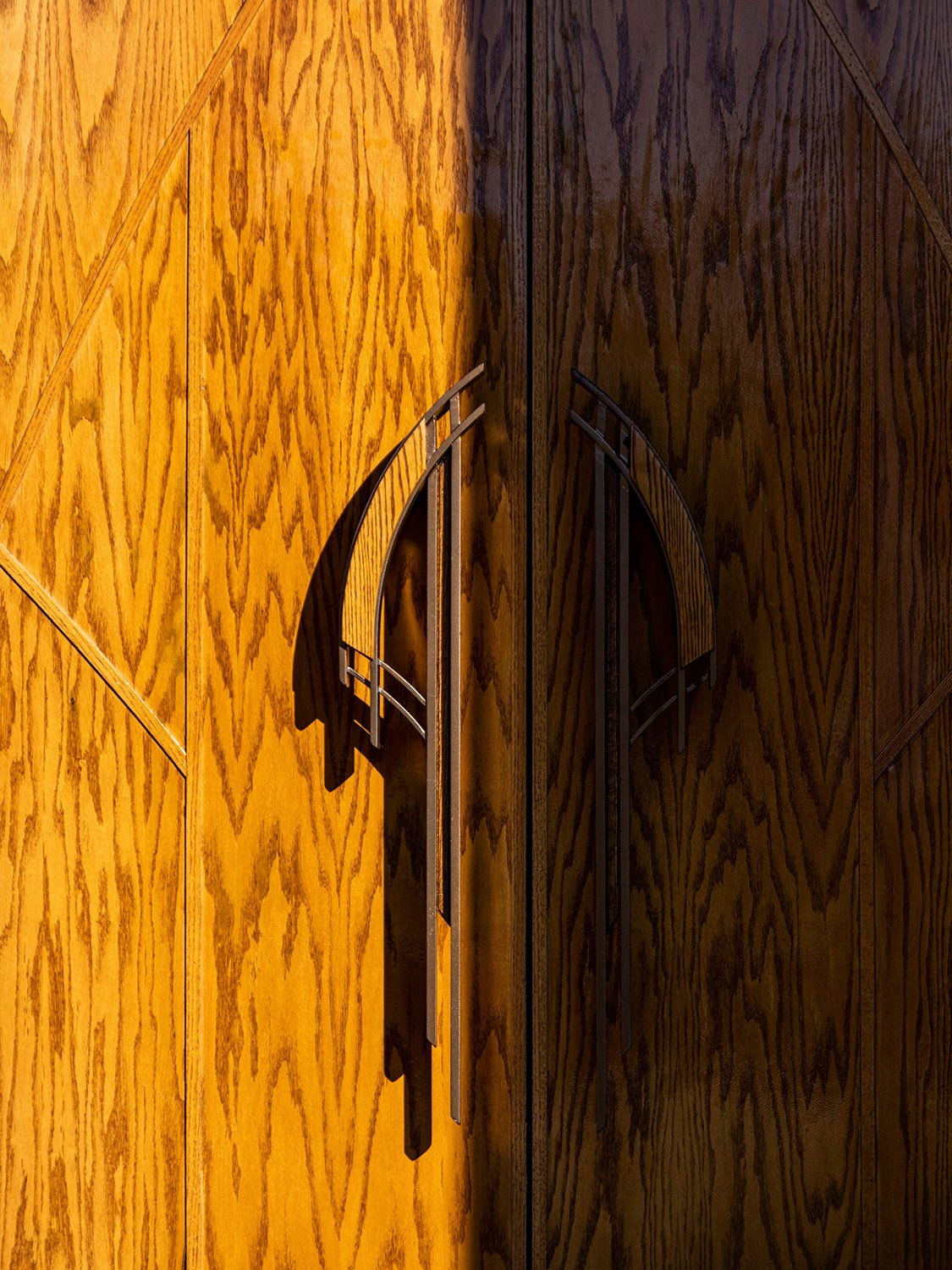 Door at the main entrance of Julia Thompson Smith Chapel, Decatur, Georgia