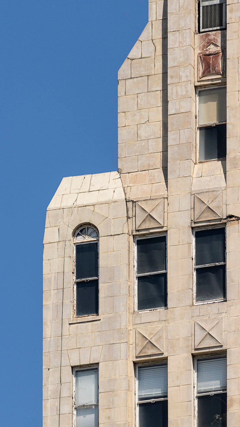 Looking at the 14th floor of the Watts Building from the southwest
