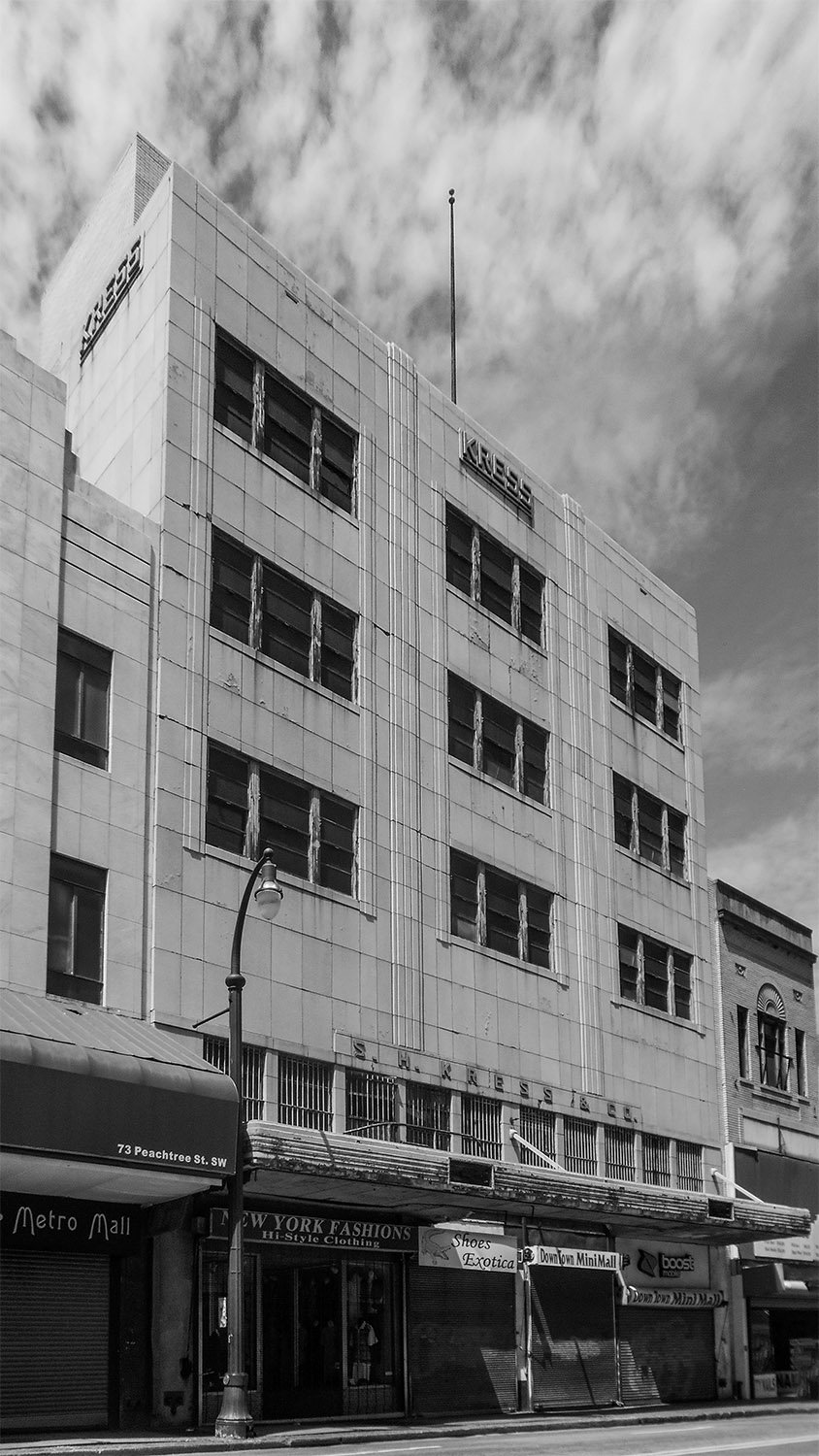 Looking at S.H. Kress & Co. from the southeast