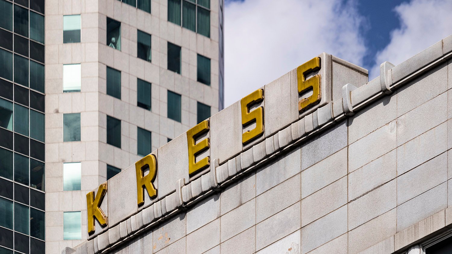 Rooftop sign on the west facade of S.H. Kress & Co., Birmingham, Alabama