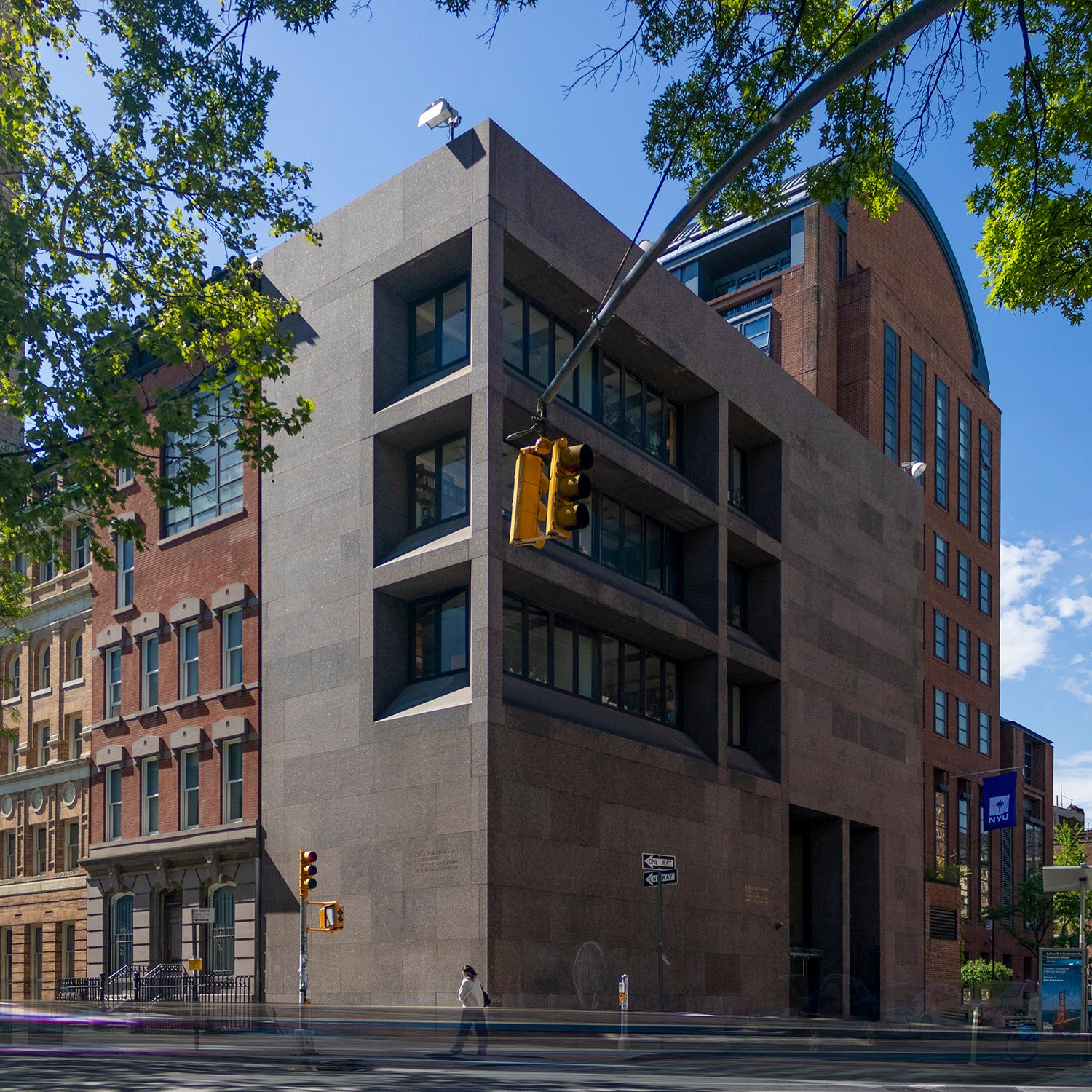 Looking at the Kevorkian Center from the northwest