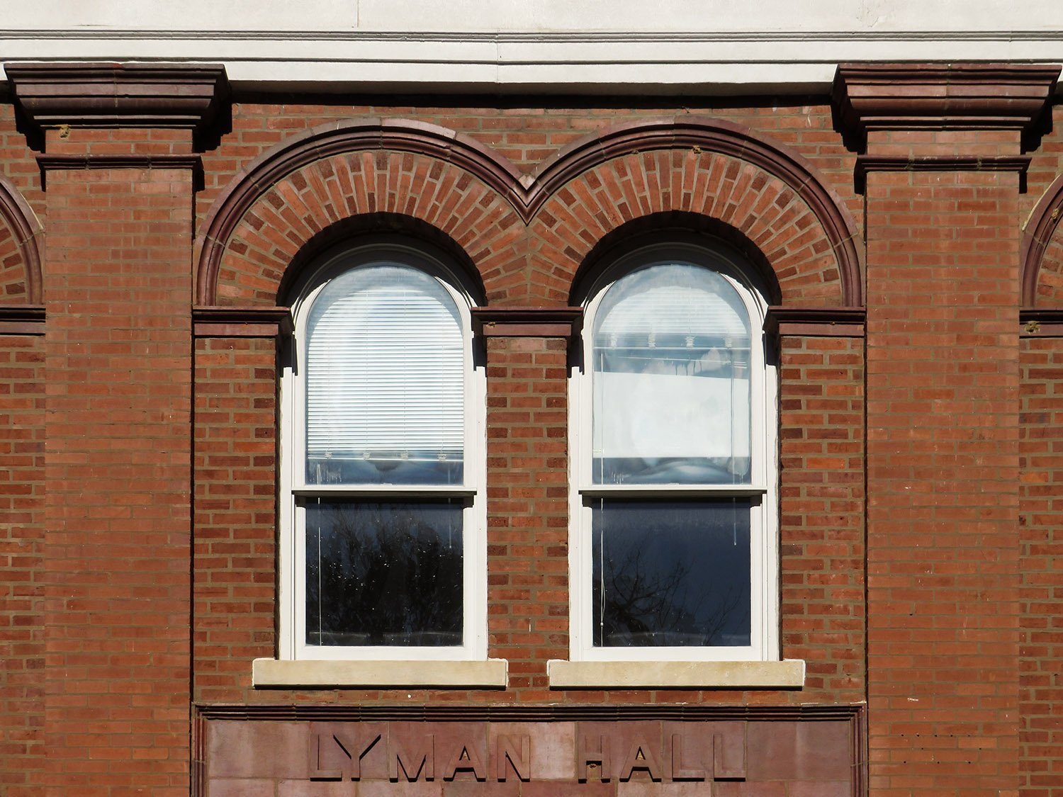 Pilasters and second-floor arch windows on the Lyman Hall Laboratory of Chemistry, Atlanta