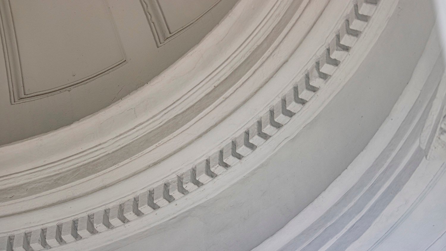 Dentilled cornice inside Sibyl Temple, Vestavia Hills, Alabama