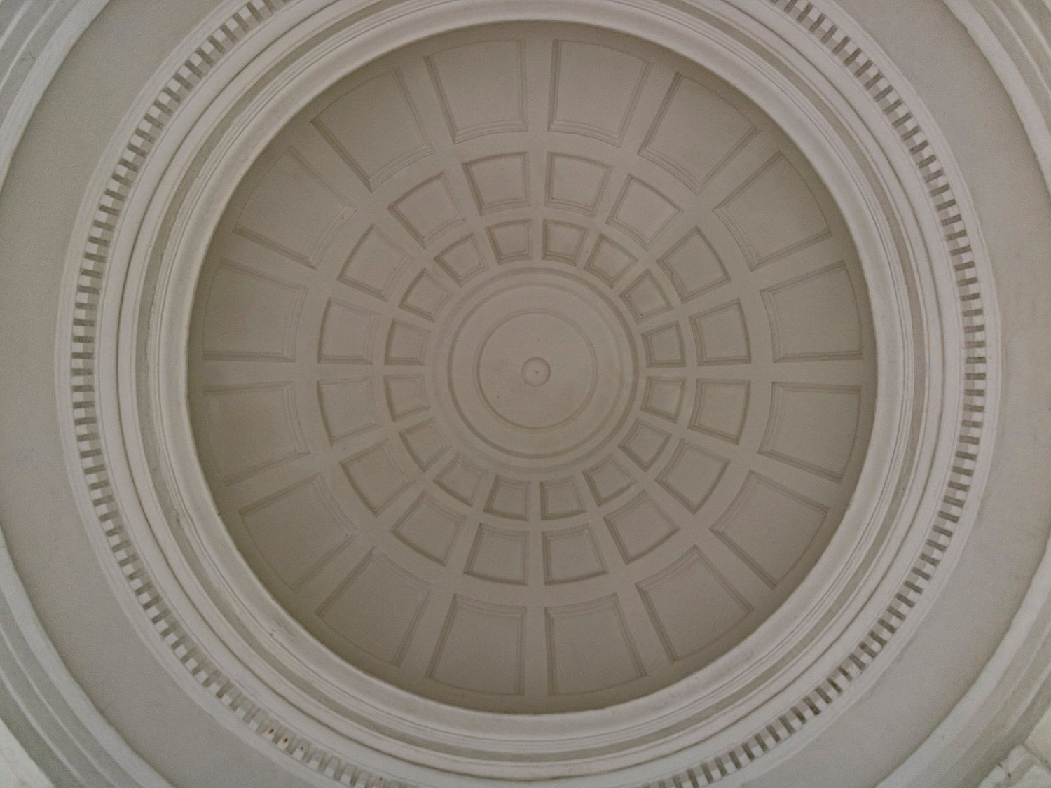 Looking up inside the dome at Sibyl Temple, Vestavia Hills, Alabama