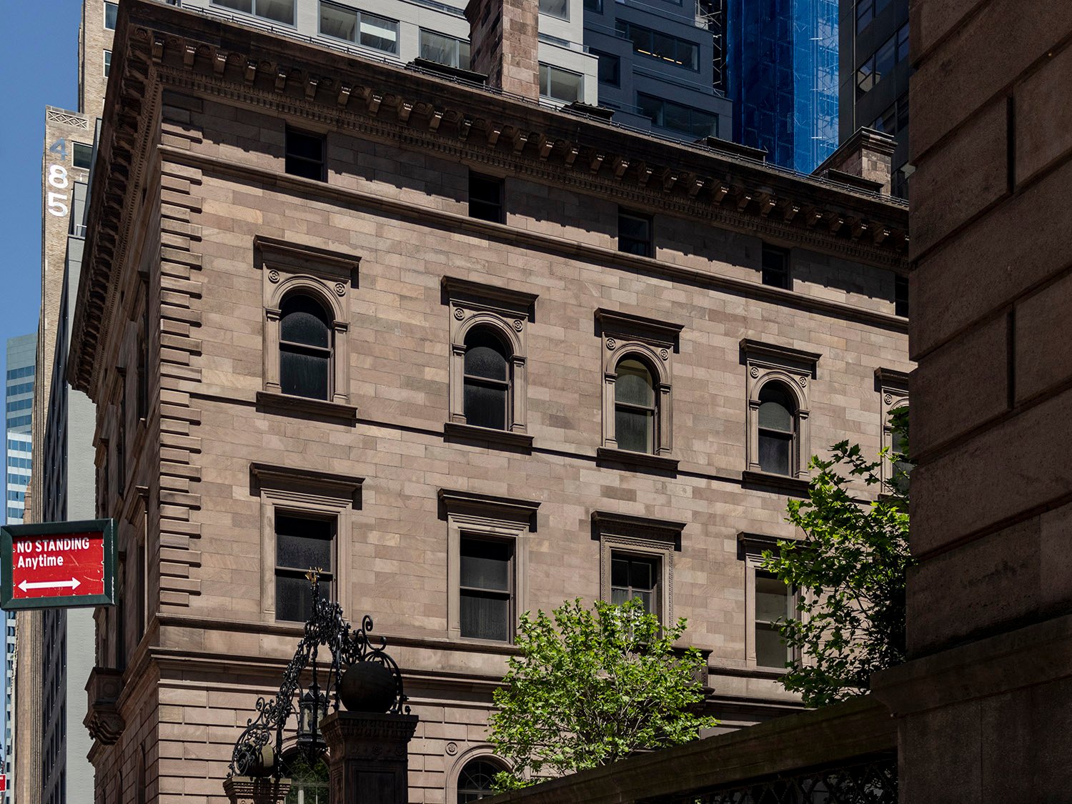Looking at the north wing of the Villard Houses, New York
