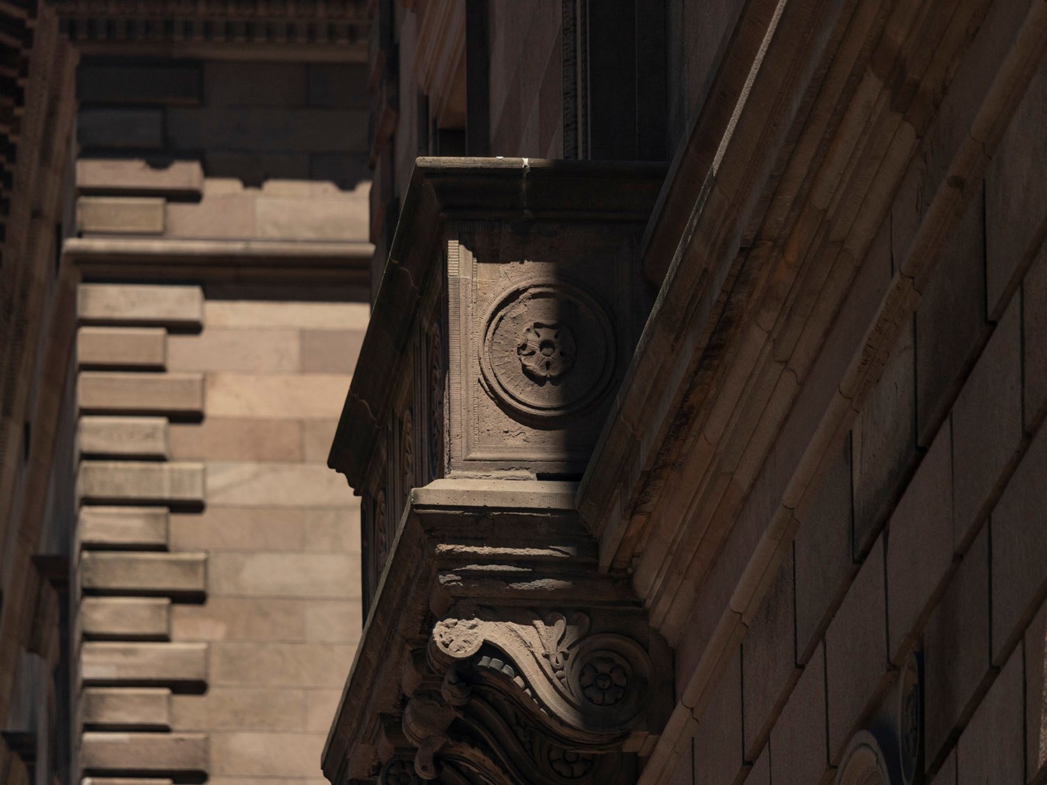 Console and ornamentation on a second-floor balcony of the Villard Houses, New York