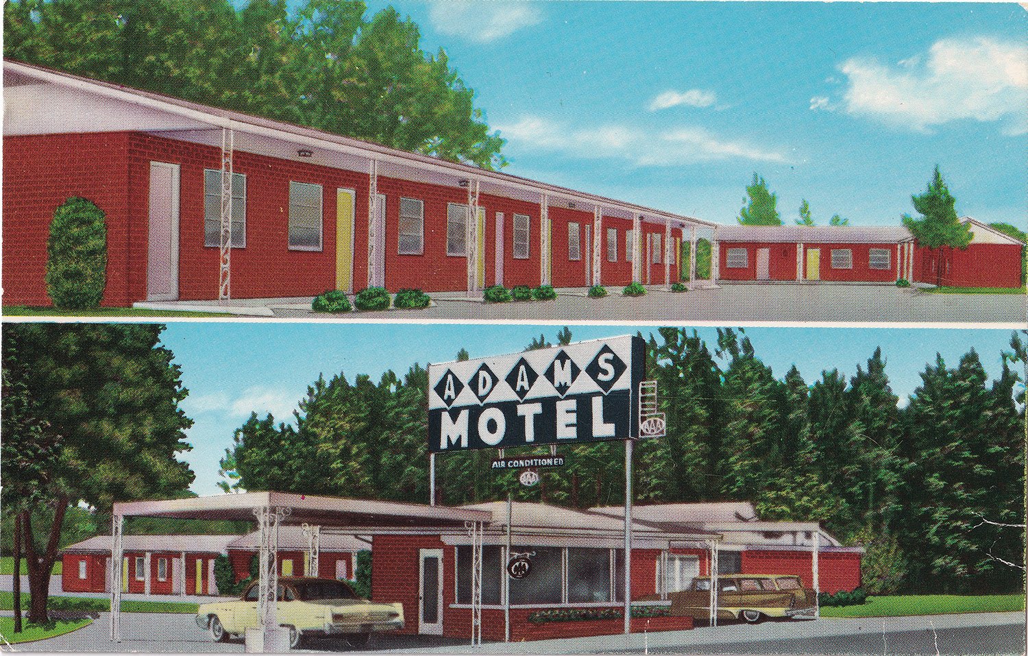 Postcard view of the Adams Motel, Dothan, Alabama