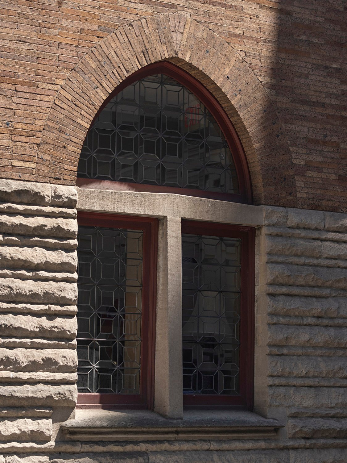 First-floor double window on the west elevation of the Clarence B. Moore Residence, Philadelphia