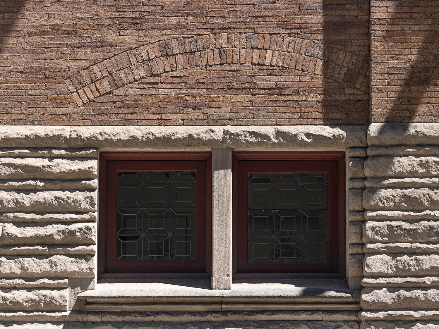 Basement window on the west elevation of the Clarence B. Moore Residence, Philadelphia