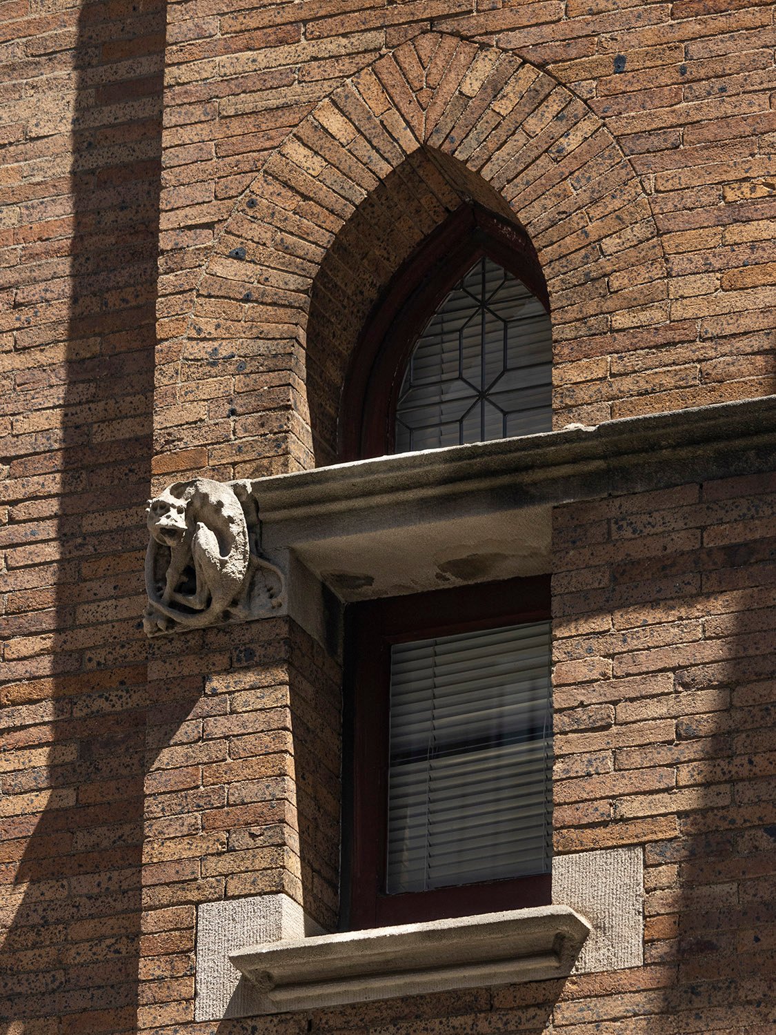 Second-floor window on the west elevation of the Clarence B. Moore Residence, Philadelphia