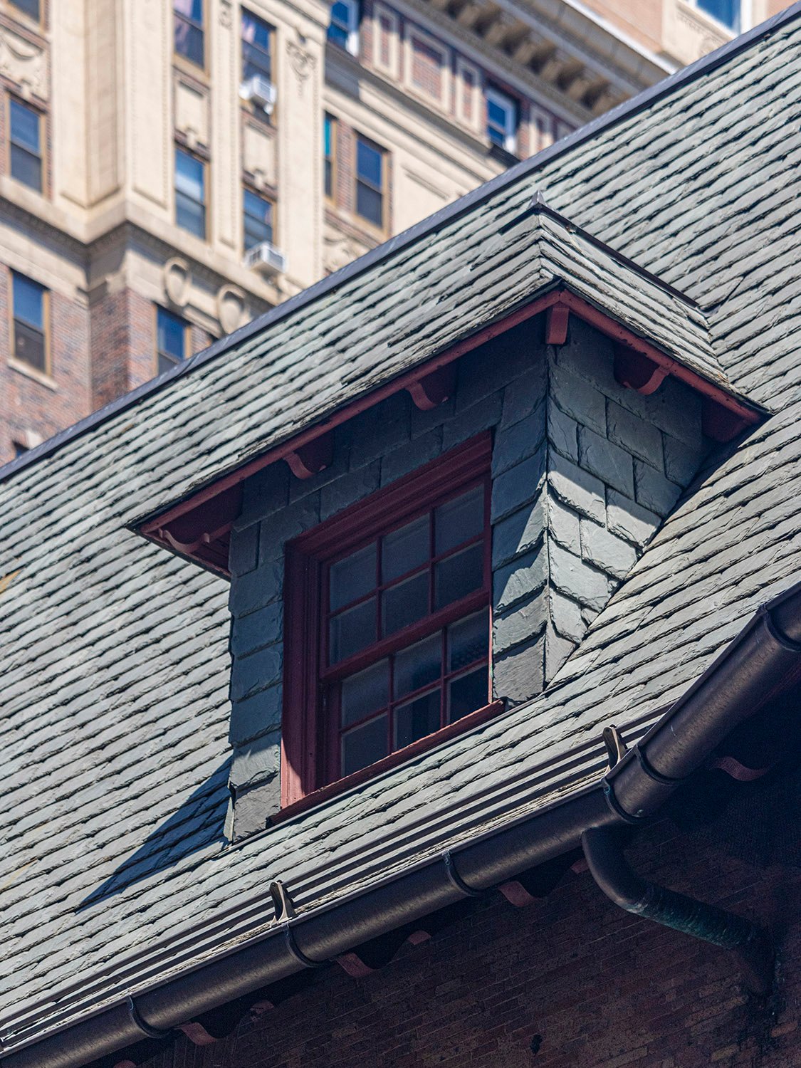 Dormer on the west elevation of the Clarence B. Moore Residence, Philadelphia