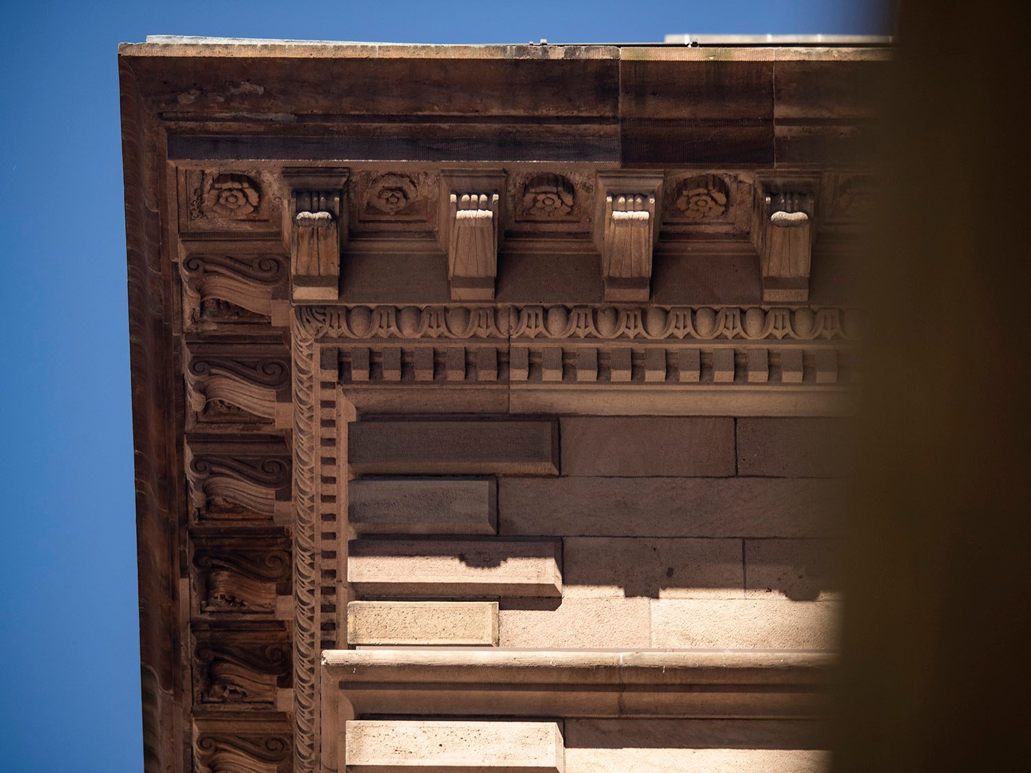 Cornice and brackets on the south wing of the Villard Houses, New York