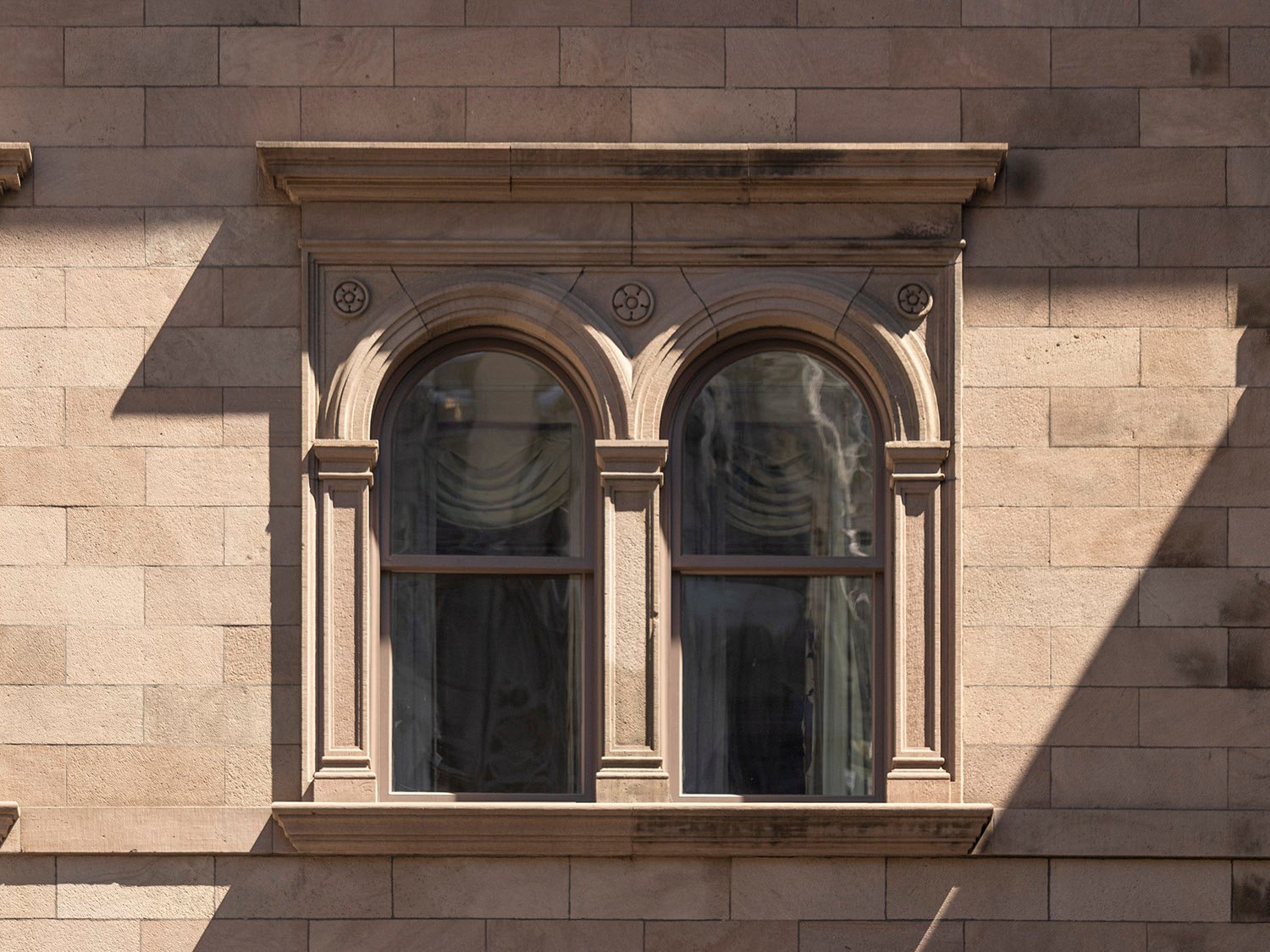 Third-floor double window on the facade of the Villard Houses, New York