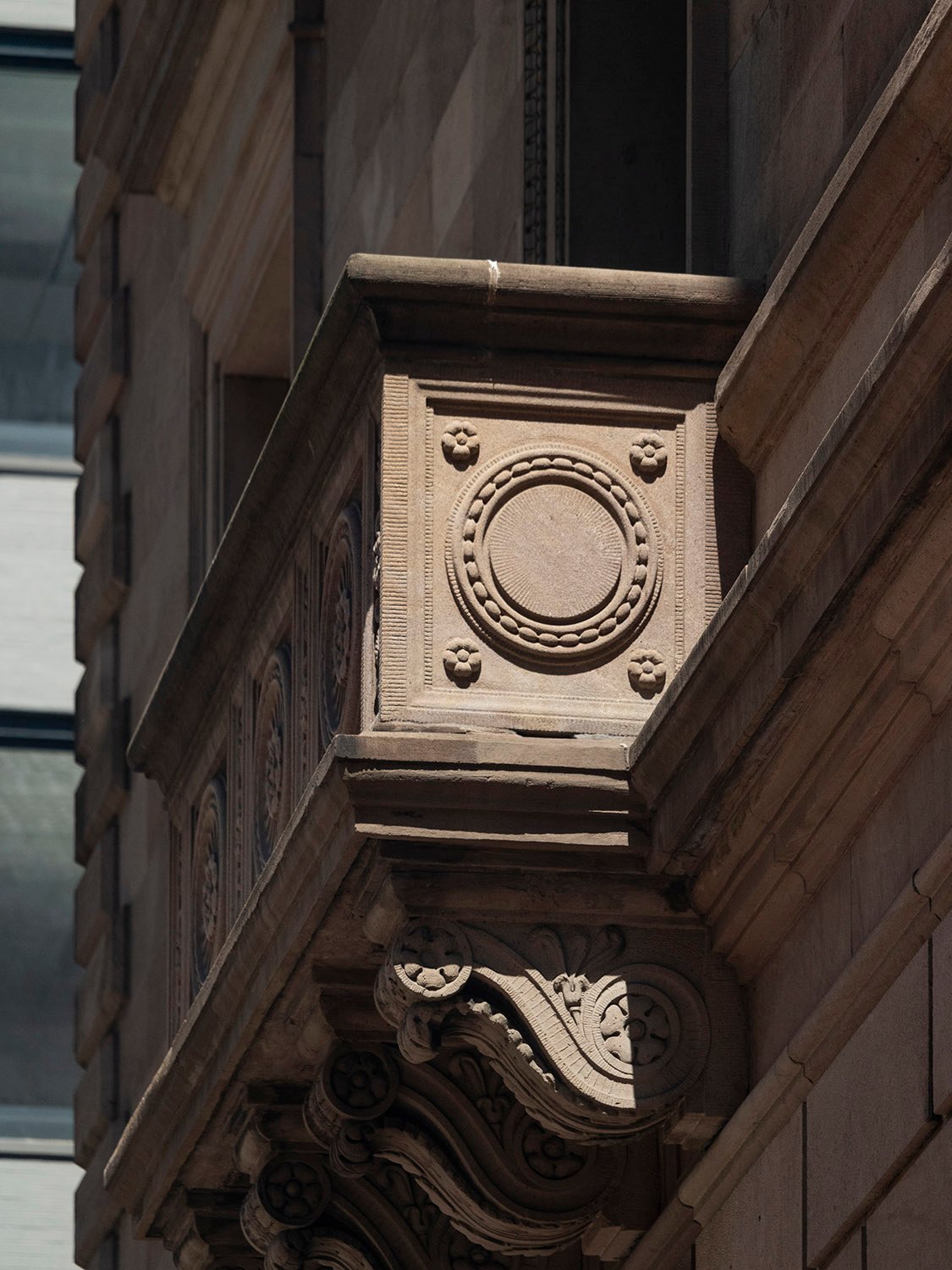 Console and ornamentation on a second-floor balcony of the Villard Houses, New York