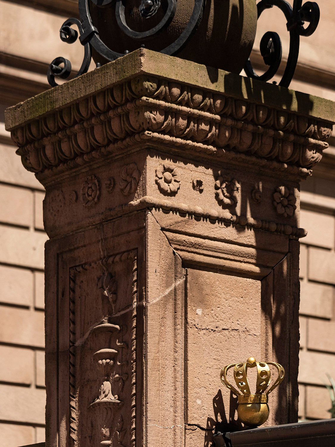Column at the entrance gate to the Villard Houses, New York