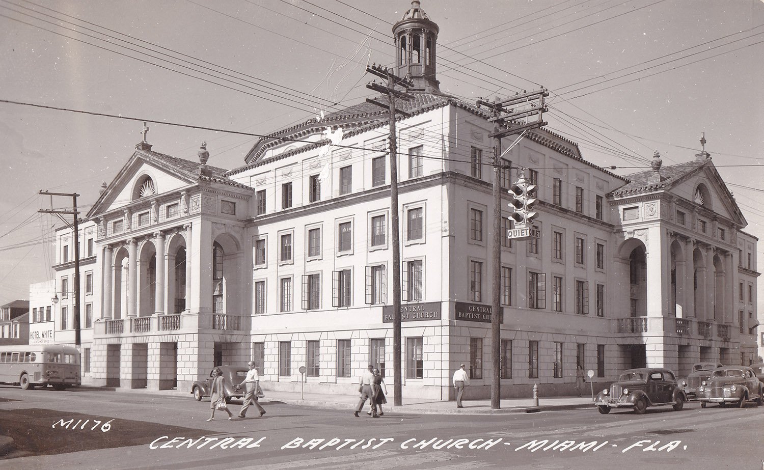 Postcard view of Central Baptist Church, Miami