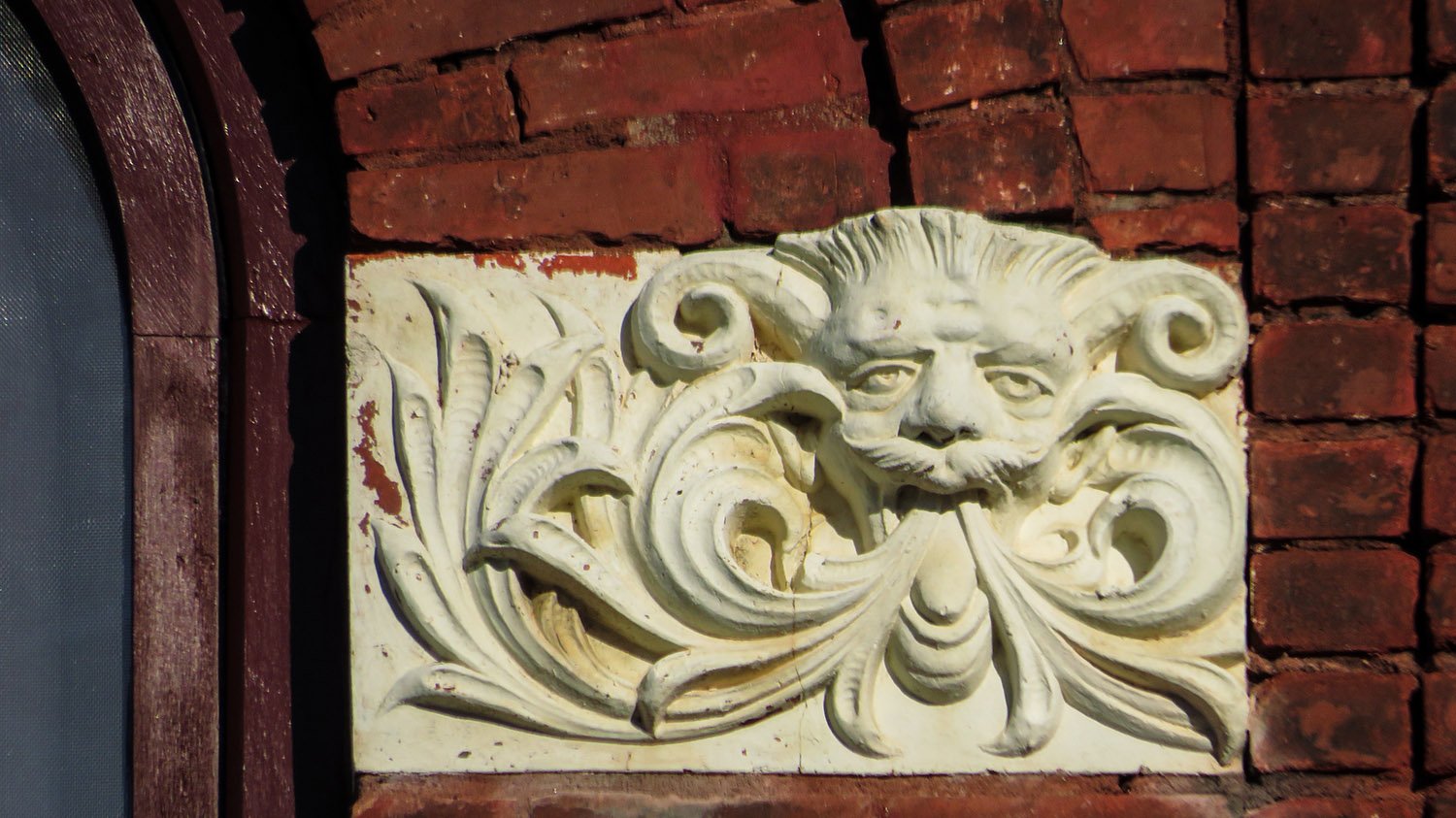 Terracotta ornamentation on the facade of Engine House No. 6, Atlanta