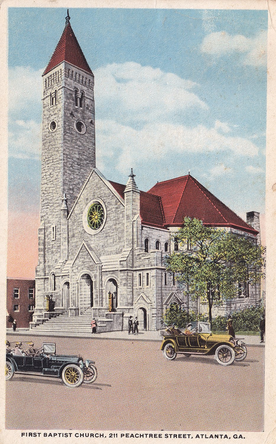 Postcard view of First Baptist Church (1905), Atlanta
