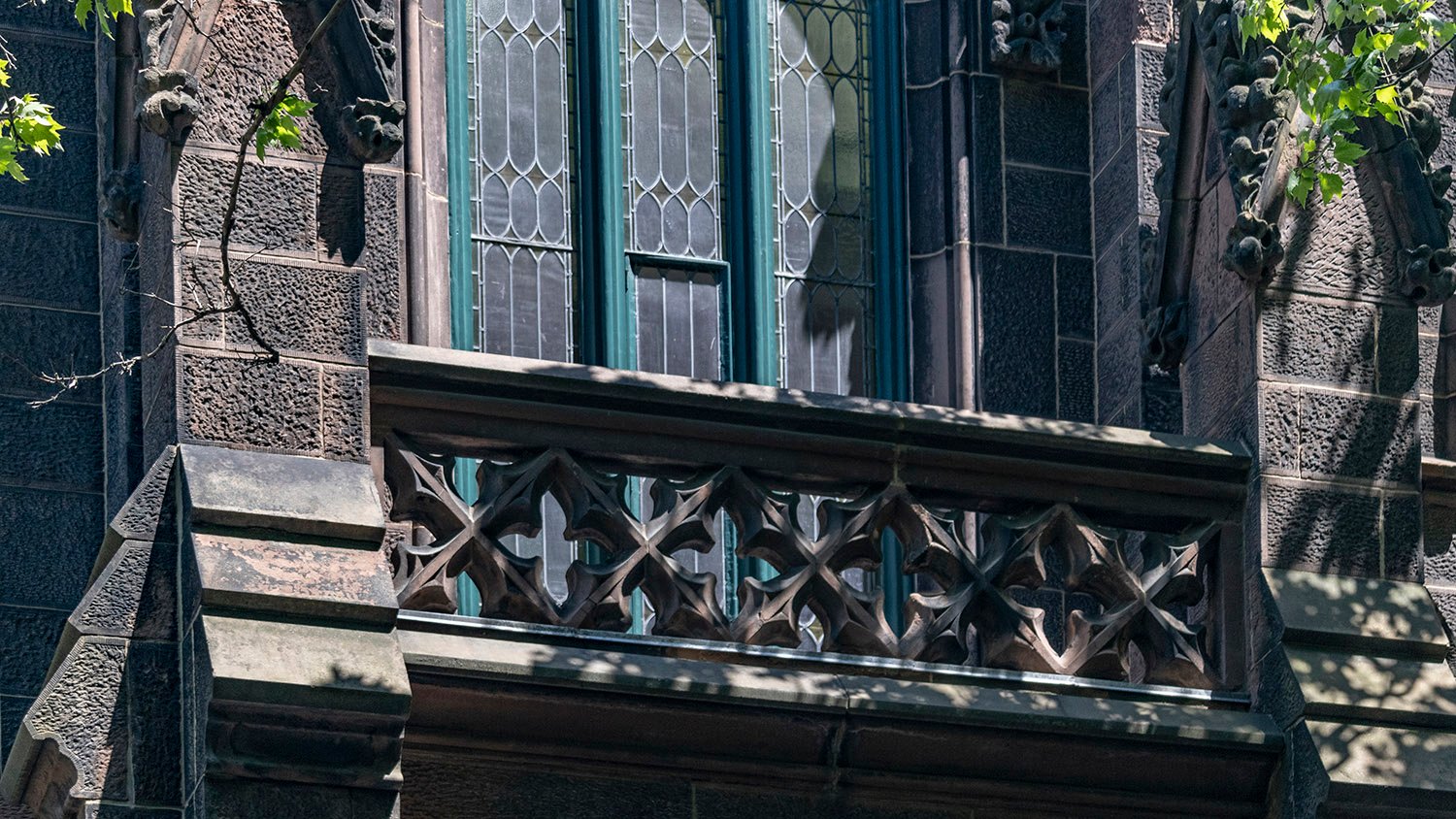 Balustrade on the south elevation of the Parish House, First Presbyterian Church, New York