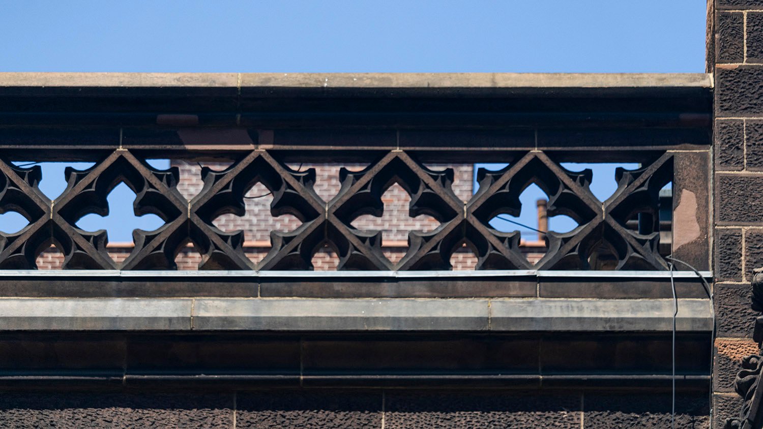 Balustrade on the roof of the Parish House, First Presbyterian Church, New York