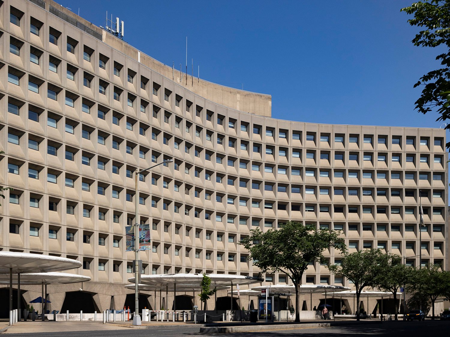 Looking at the Department of Housing and Urban Development from the southeast