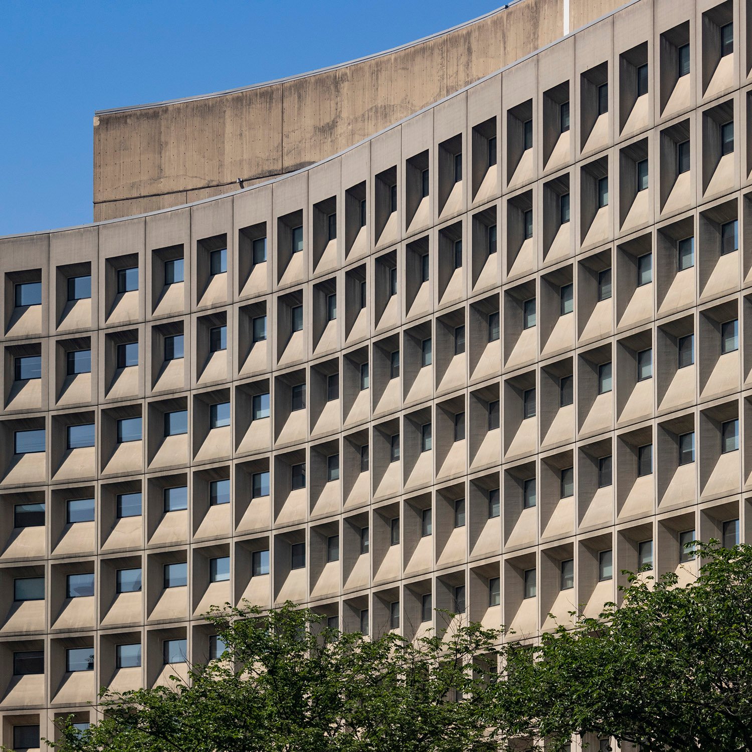 Looking at the Department of Housing and Urban Development from the northeast