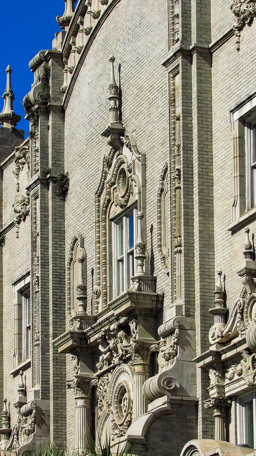 Ornamentation on the facade of the Gulf, Mobile and Ohio Passenger Terminal, Mobile, Alabama 