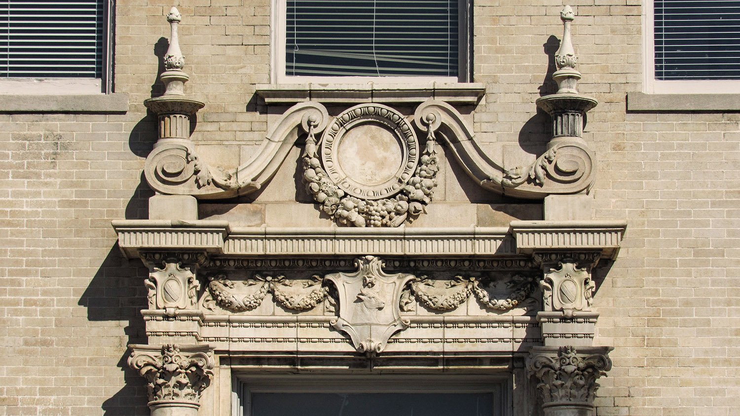 Door pediment on the west elevation of the Gulf, Mobile and Ohio Passenger Terminal, Mobile, Alabama