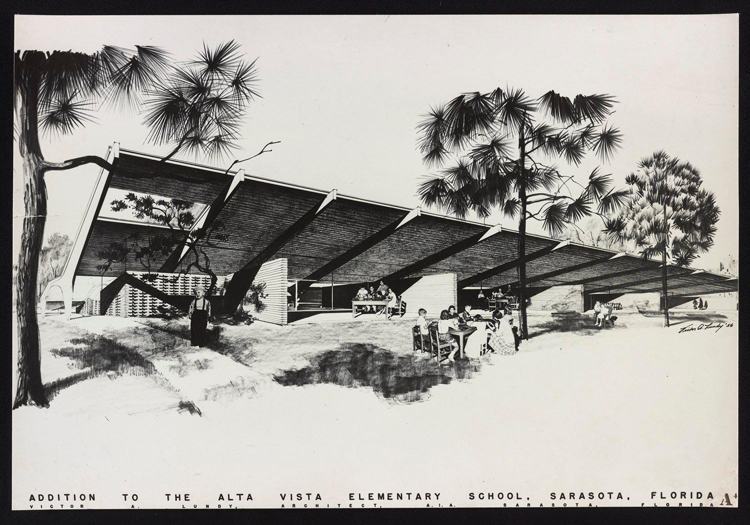 Victor A. Lundy. Projected design for Alta Vista Elementary School Addition, Sarasota, Florida