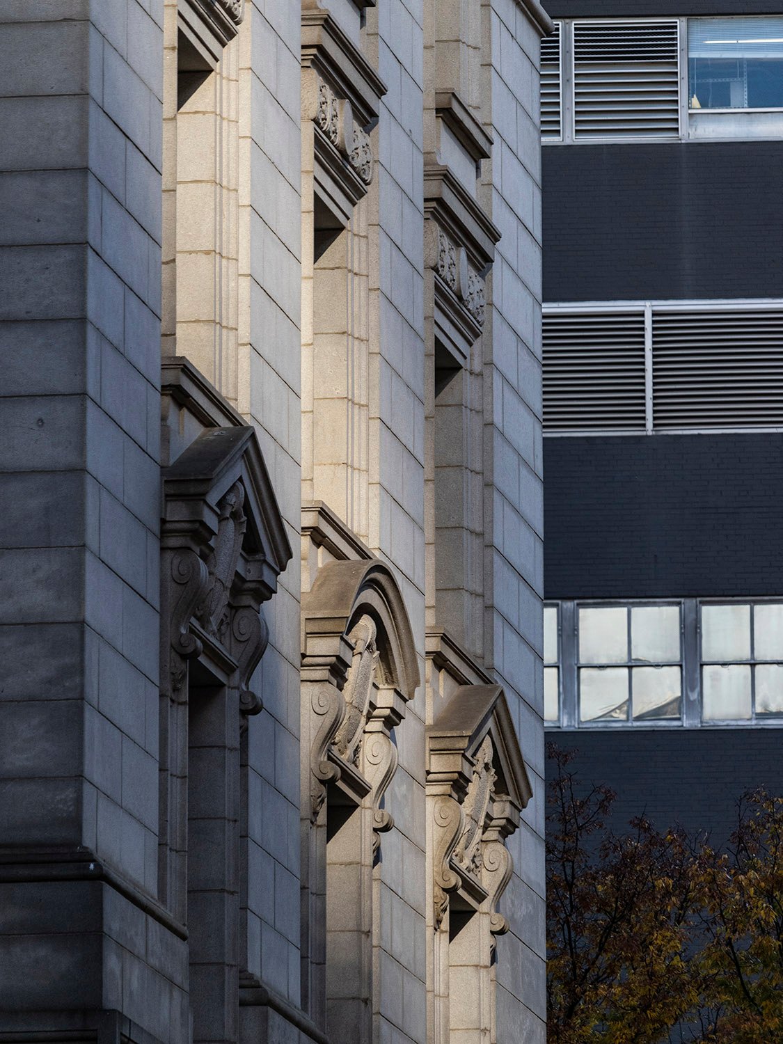Second- and third-floor windows on the west elevation of the United States Post Office and Courthouse, Atlanta