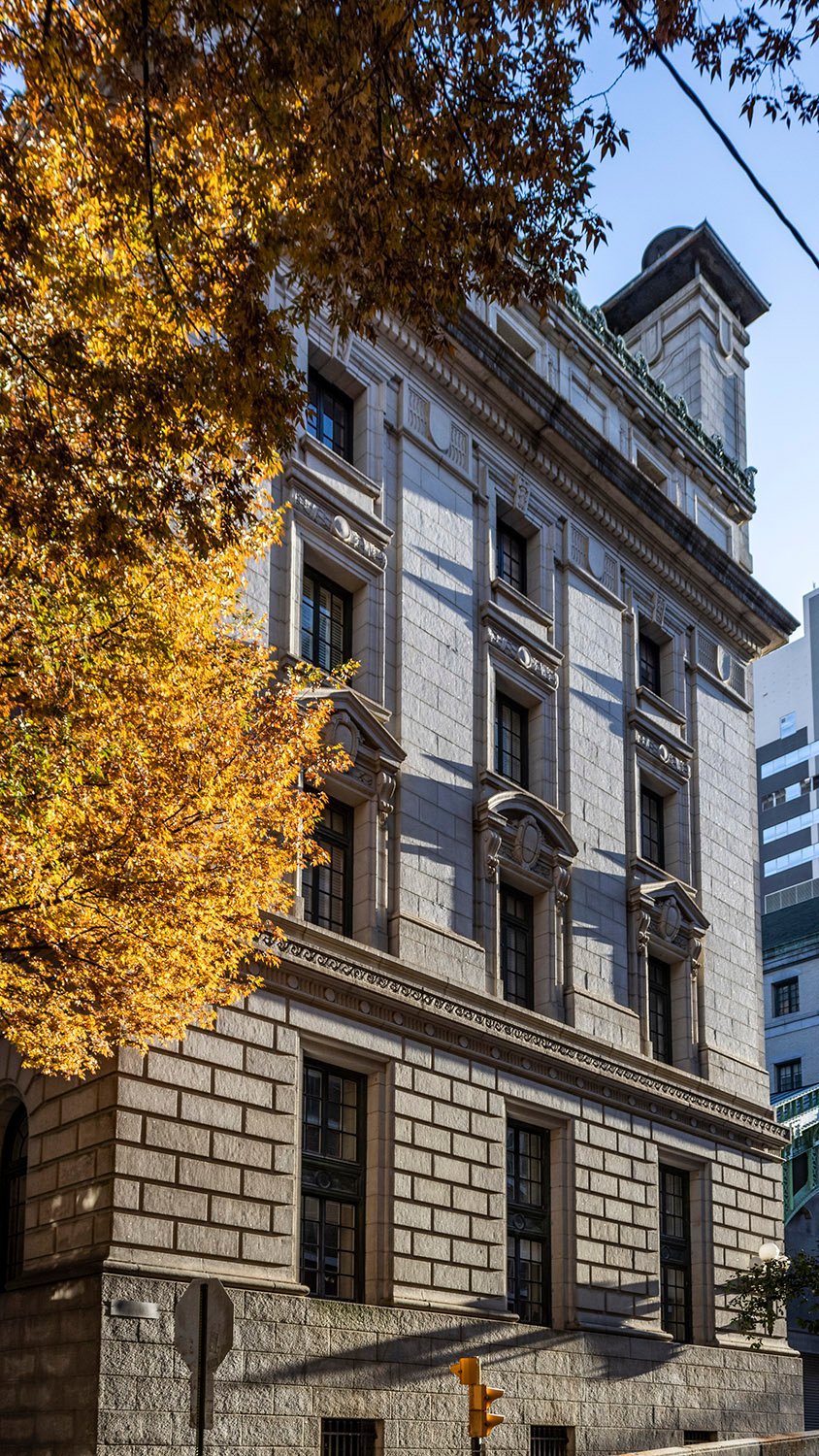 Looking up at the northwest corner of the United States Post Office and Courthouse, Atlanta